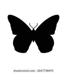 Butterfly Outline Silhouette, Flat Vector Insect Icon Design.