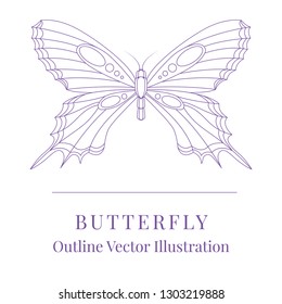 Butterfly. Butterfly outline vector illustration. Part of set.