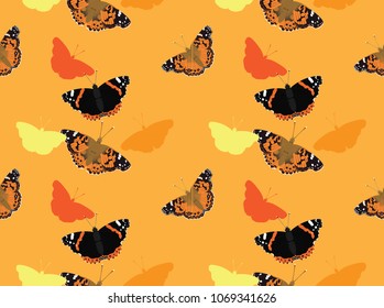 Butterfly Painted Lady Background Seamless Wallpaper
