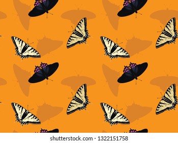 Butterfly Pale Swallowtail Cartoon Background Seamless Wallpaper