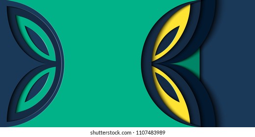 Butterfly of paper. Background in the style of paper-cut .