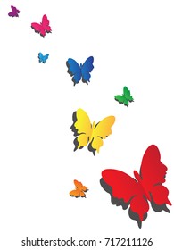 Butterfly paper cut background