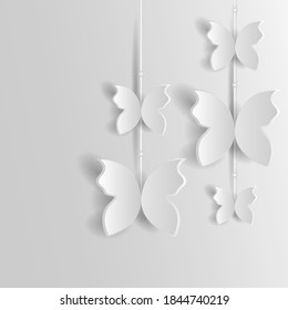 Butterfly paper cut decoration design for interior and background