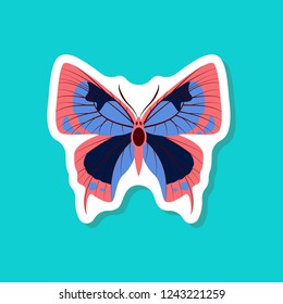 butterfly paper sticker on stylish background