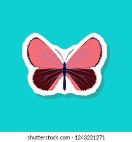 butterfly paper sticker on stylish background