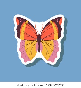 butterfly paper sticker on stylish background