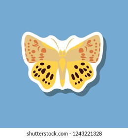 butterfly paper sticker on stylish background