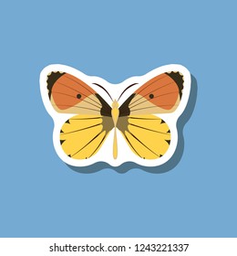 butterfly paper sticker on stylish background