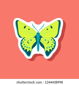 butterfly paper sticker on stylish background