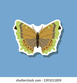 butterfly paper sticker on stylish background