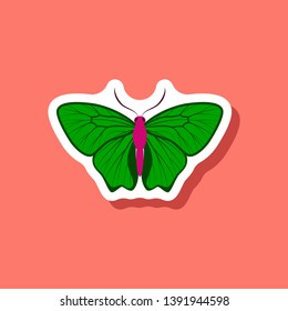 butterfly paper sticker on stylish background