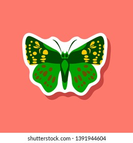 butterfly paper sticker on stylish background