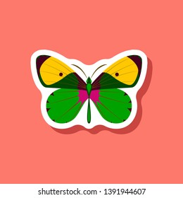 butterfly paper sticker on stylish background