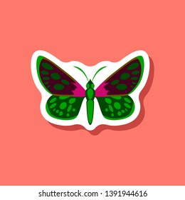 butterfly paper sticker on stylish background