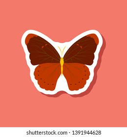 butterfly paper sticker on stylish background
