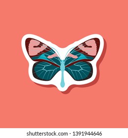 butterfly paper sticker on stylish background