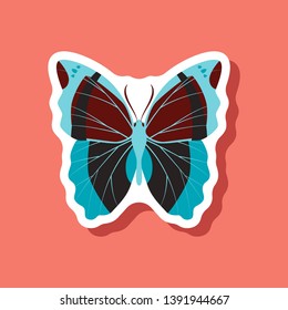 butterfly paper sticker on stylish background