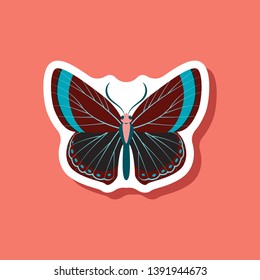 butterfly paper sticker on stylish background