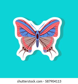 butterfly paper sticker on stylish background