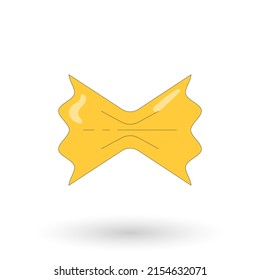 Butterfly pasta flat icon. Vector illustration icon for mobile, web and menu design. Street Food concept.
