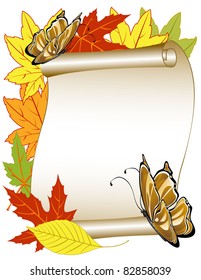 patrón de mariposa con hojas de otoño