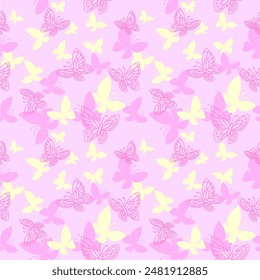 Diseño de fondo de patrón de mariposa para el fondo, Fondo de pantalla, alfombra, envoltura, tela, ropa de moda textil.
