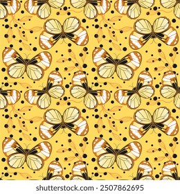 Butterfly pattern background design for background, wallpaper, carpet, wrapping, fabric, textile fashion wearing.