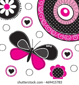 butterfly pattern background vector illustration