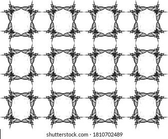 Butterfly pattern. Black-and-white geometric surface seamless pattern with flying butterfly illustration. Monochrome graphic wallpaper, textile, all over print repetition ornament vector design