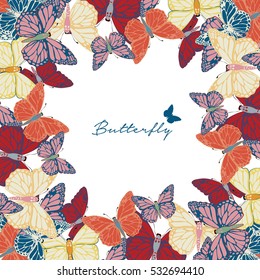 Butterfly pattern, Can be used for wallpaper, pattern fills, textile, web page background, surface textures, Image for advertising booklets, banners, flayers.