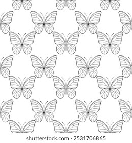 Butterfly pattern with colorful intricately designed butterflies in various sizes and orientations against a rich, diverse color palette. Evokes freedom and whimsy for home decor and craft projects.