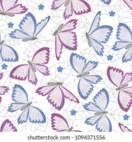 Butterfly pattern. Decorative summer background