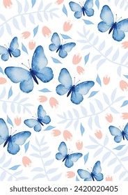 Butterfly Pattern design, Colorful butterfly print, poster, Holiday pattern, Textile inspiration 