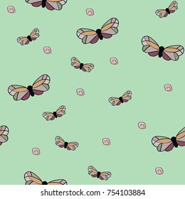 butterfly  pattern  drawing illustration design