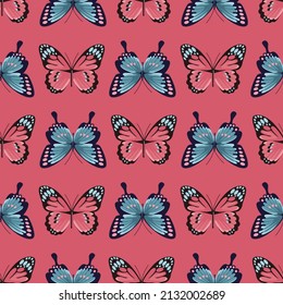 Butterfly pattern. Fabric, postcard, background, texture, textile, summer, spring, exotic. Vector graphics.