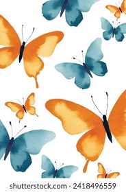 Butterfly pattern, Fly Print, Colorful butterfly card, 