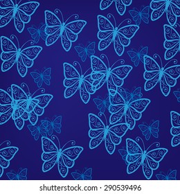 Butterfly pattern on blue