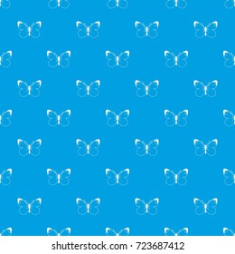 Butterfly pattern repeat seamless in blue color for any design. Vector geometric illustration