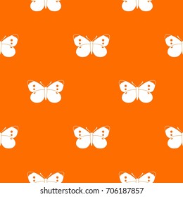 Butterfly pattern repeat seamless in orange color for any design. Vector geometric illustration