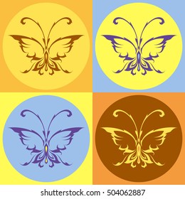 butterfly pattern. Seamless background pattern with butterflies. Seamless pattern with butterflies on a polka dot background.
