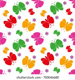 butterfly pattern seamless.  cartoon butterfly background. Good for  wallpaper, design for fabric and decor.  