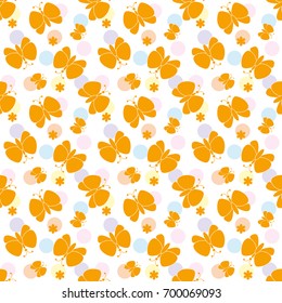 butterfly pattern seamless.  cartoon butterfly background. Good for  wallpaper, design for fabric and decor.  