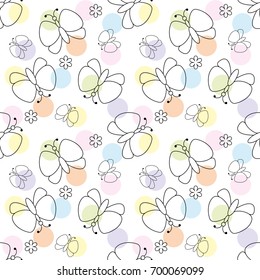 butterfly pattern seamless.  cartoon butterfly background. Good for  wallpaper, design for fabric and decor.  