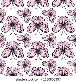 Butterfly pattern, seamless pattern on white background.