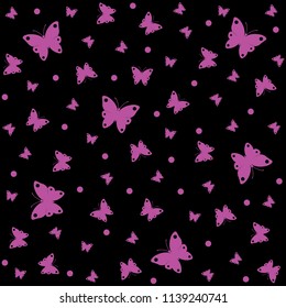 Butterfly pattern seamless, pink butterflies background