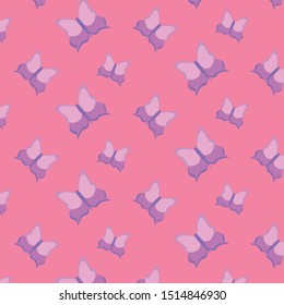 Butterfly pattern. Simple minimalistic design. For textiles, packaging. Vector Eps. 8.