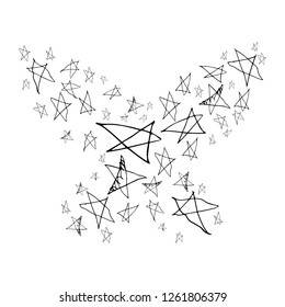 Butterfly pattern that created from stars in childish style.