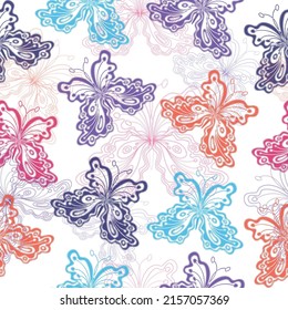 Butterfly pattern. Trendy animal motif wallpaper.