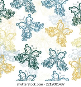 Butterfly pattern. Trendy animal motif wallpaper.