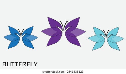 butterfly pattern vector art design on white background.